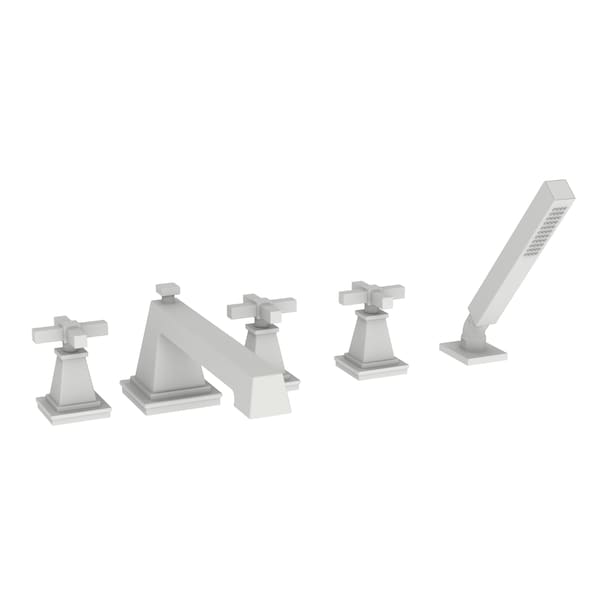 Newport Brass Tub Faucet with Hand Shower, Matte White, Deck 3-3157/52
